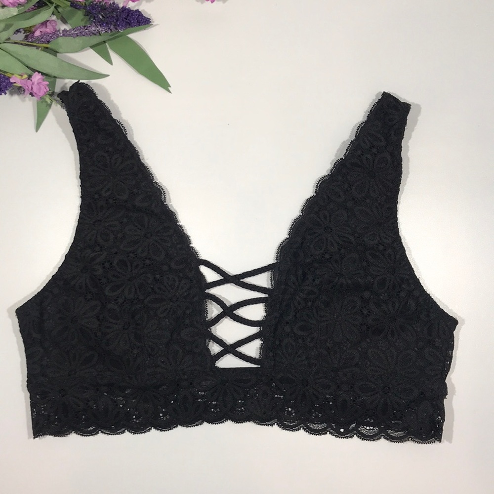 Victoria's Secret Lace-up Wildflower Lace Bralette - Picture 2 of 14